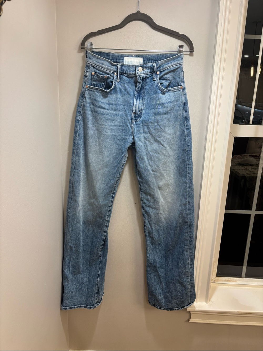MOTHER Womens Medium Blue Relaxed Straight Jeans